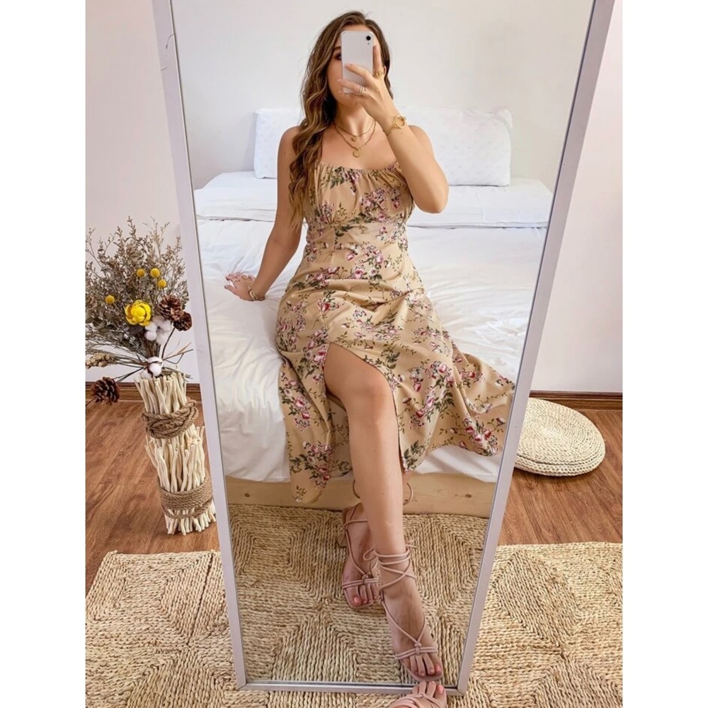 Plus Size Floral Side Split Cami Dress Size 3x